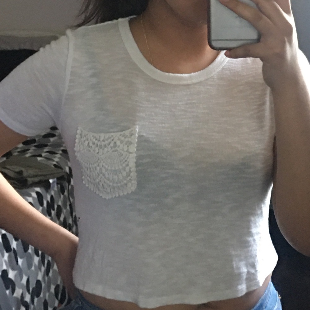 White crop top